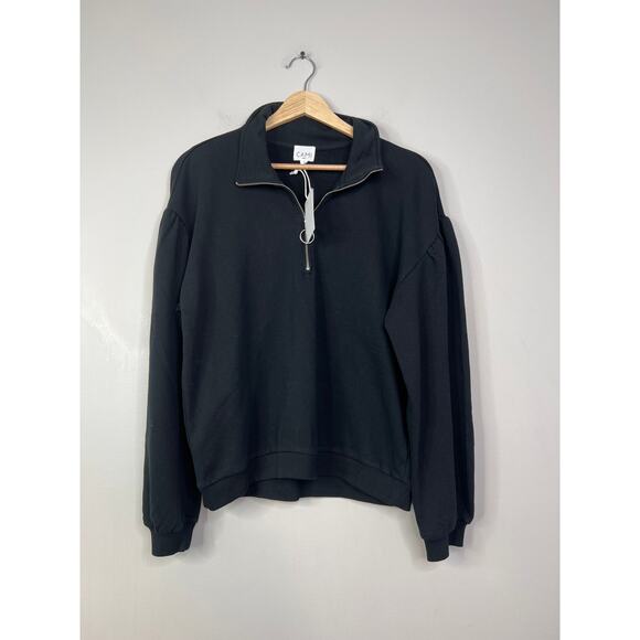 NWT Cami NYC Margaret Gathered French Cotton-Terry Half Zip Sweatshirt Pullover - Picture 3 of 10